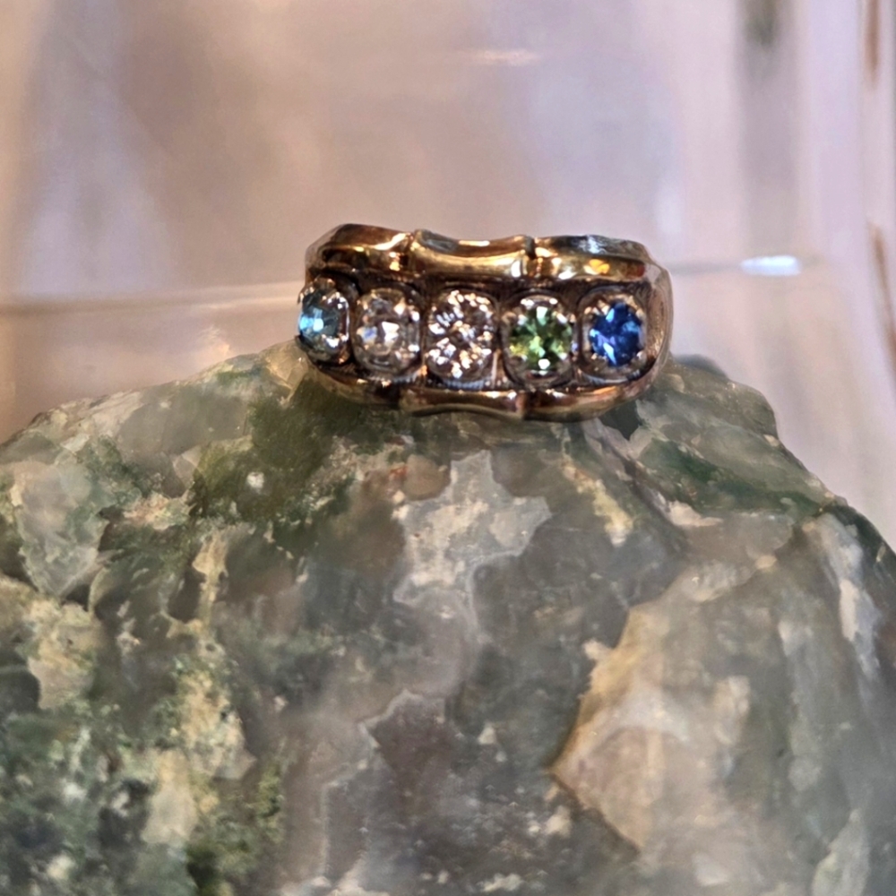 Sterling Multi-Stone Ring Size 6 - image 3